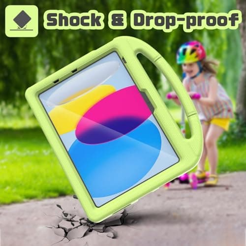 YIHE Kids Case for iPad (A16) 11th Generation 11 Inch 2025 & iPad 10th Generation 10.9 inch 2022, with Built-in Screen Protector and Stable Stand, Full Body Shockproof Protective Cover - Light Green - Thumbnail 3