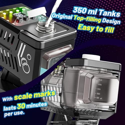 Bttyu Bubble Machine Remote Control,Automatic Rotation & 11 RGB Lights, 1800mAh Rechargeable Battery, USB-C Charge,Big Bubbles for Kids,Weddings, Birthday Parties, Outdoor Activities - Thumbnail 4