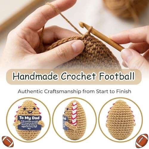 Kenoerd Dad Gifts from Son and Daughter-Emotional Support Football for Dad,Crochet Positive Potato Footballs,Unique Fathers Day Birthday Gifts Husband, Funny Football Decor Office Desk Accessories - Thumbnail 5