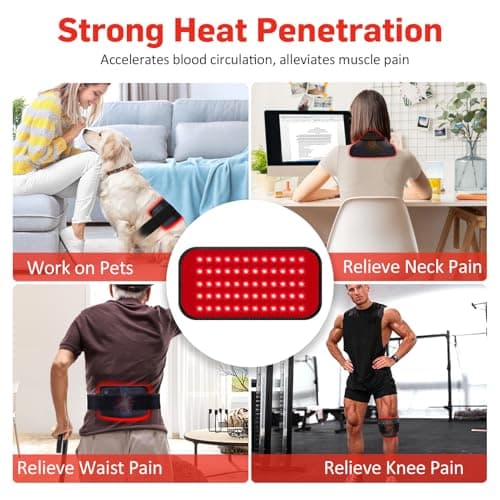 Red Light Therapy for Body, 660nm 850nm Infrared Light Therapy Pad, Wearable Wrap with Timer Remote Control for Back Shoulder Waist Knee, Infrared Light Device Home Use, 12.4'' x 5.7'' Large Area - Thumbnail 5