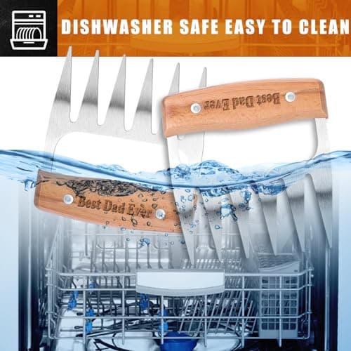 Birthday Gifts for Dad, Best Dad Ever Gifts, Stainless Steel Meat Shredder Claws for Pulled Pork, Chicken BBQ Smoker Accessories, Grilling Gifts Christmas Stocking Stuffers with Stylish Gift Box - Thumbnail 6