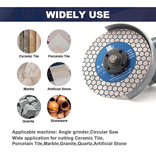 Diamond Granite Cutting Wheel 5inch - BRSCHNITT 125mm Vacuum Brazed Angle Grinder Diamond Blade for Dry and Wet Cutting Grinding Porcelain,Tile,Ceramic Tile Stone,Marble,Quartz,Granite - Thumbnail 3