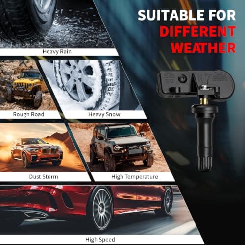 4-Pack GM TPMS Sensor, FIRSTOOL Pre-Programmed Tire Sensors, 315Mhz Tire Pressure Monitoring Sensor, TPMS Sensors Set of 4 Compatible for Chevy Silverado Buick Cadillac GMC Hummber Pontiac Saturn Saab - Thumbnail 6