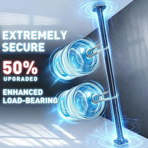 SUNALLY Room Divider Tension Curtain Rod, No Drilling Room Separator for Space Partition, 4-10ft(H) 28-100inch(W) Adjustable Heavy Duty Temporary Wall Divider Floor to Ceiling Tension Rod, Black - Thumbnail 4