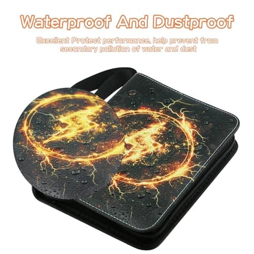Trading Card Binder 4 Pocket, Fits 400 Cards with 50 Removable Sleeves, Portable TCG Album Folder for Standard Size Game Cards, Sports Card Holder Book for Collectors, Thunder Surge - Thumbnail 2