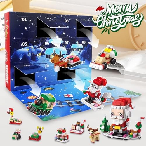 2025 Christmas Advent Calendar, 6 IN 1 Santa Claus Train Building Blocks, 12 Days Countdown Calendar Toy for Kids, Christmas Building Toys Party Favors, Kids Christma Gifts for Boys & Girls - Thumbnail 4
