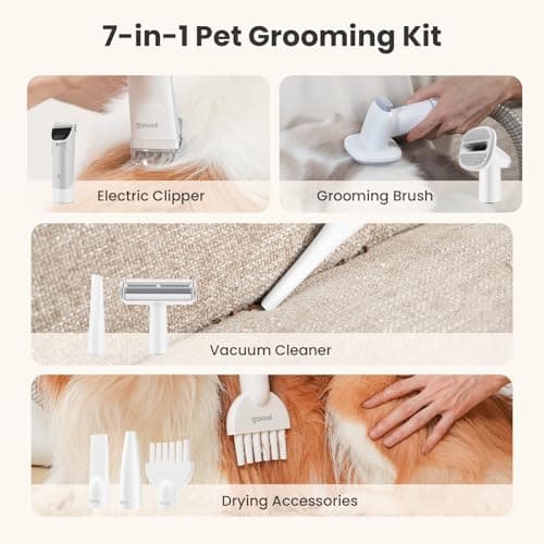 Pecute Dog Grooming Vacuum & Dryer, 7-in-1 Pet Grooming Kit with Clipper, 10000Pa Dog Vacuum for Shedding Grooming, Adjustable Speed & Temp, 55dB Low Noise,1.7L Dust Cup - Thumbnail 3