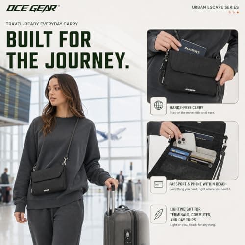 OCE GEAR Crossbody Bags for Men Women Purses for Men Women Small Mini Travel Wallet RFID Blocking Purse Small Cell Phone Organizer for Everyday - Thumbnail 3