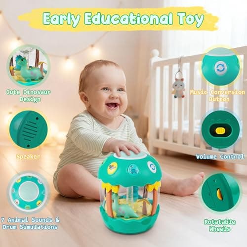 Baby Musical Light Up Toys for 6-12 12-18 Months, Tummy Time Toy - Thumbnail 6