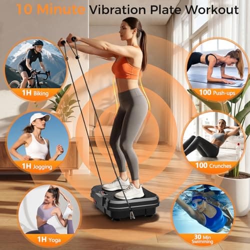 Trekora Vibration Plate Exercise Machine for Lymphatic Drainage, Vibration Platform for Weight Loss, 400 Lbs Capacity Shake Plate Full Body Workout Vibrate Fitness Platform for Home Women Men - Thumbnail 2