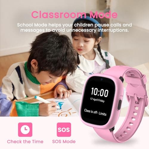 LAGENIO Watch Phone for Kids, Kids Smart Watch with GPS Tracker, 1.7 Inch HD 4G Smartwatch with Video Calls, Texting, Parental App, SOS, Music, Alarm Clock, School Mode, IP68 Waterproof for Ages 5-12 - Thumbnail 5