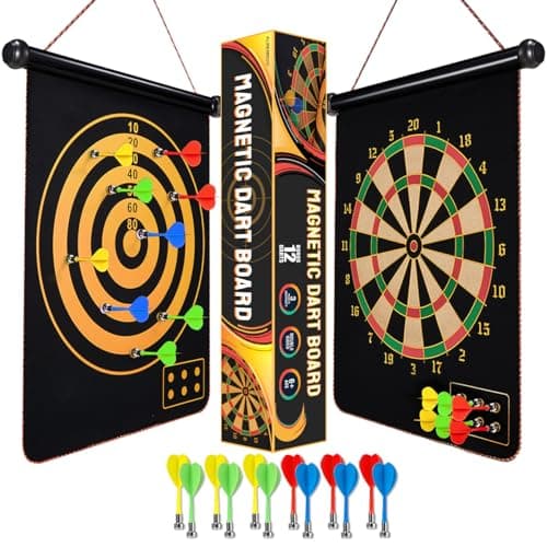Givevan Magnetic Dart Board for Kids, Teen Boys Gift Ideas, Toys for Teen Boys Girls Age 6 7 8 9 10 11 12 13 14 15 16 Years, Stocking Stuffers, Room Decor - Image 1