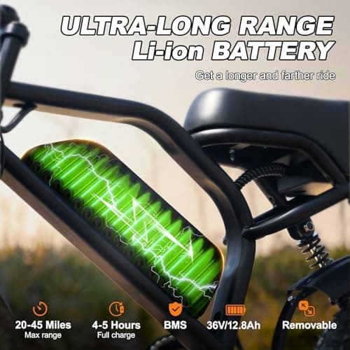 AVDLBIKE Electric Bike, 16'' Fat Tire Dirt E-Bike for Adults, 500W ebike with 36V/12.8Ah Removable Battery, Up to 20 MPH, 45 Mile Range, Electric Road/Mountain Bike - Thumbnail 2