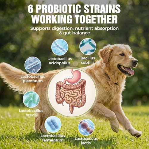 KISFLY Dog Probiotics 2 Billion CFU & 6 Strains - Advanced Digestive Support with Bacillus Subtilis - Soft Chews for Gut Health, Bloating & Healthy Stool - Daily Supplement for All Breeds - Thumbnail 4