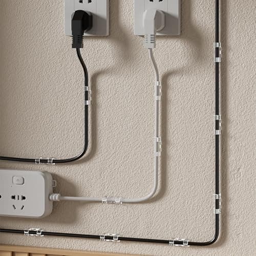 80pcs Adhesive Cable Clips 90 Strips, Finisher Wire Clamp Cord Clips Cable Management Light Clips Cable Organizer Max.1/4" Wire Hider for Cords - Thumbnail 5