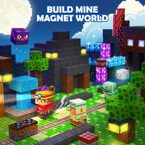 Coodoo 150PCS Magnetic Blocks, Build Mine Magnet World Set, Toddler Outdoor Toys STEM Construction Building Blocks Toy, Magnetic Tiles Sensory Kids Toys for 3+ Year Old Kids Boys Girls Ages 3 4 5 6 - Thumbnail 6