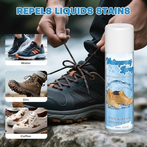 etching Shoe Protector Spray, Suede Protector Spray, Rain & Stain Waterproof Protection for Shoes, Boots, Handbags, Purses, Suede, Leather, Canvas, Nubuck, Fabric, Nylon, 10.15Oz - Thumbnail 3