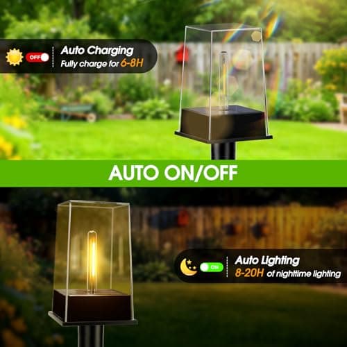 NACINIC Solar Pathway Lights Outdoor 8 Pack, Solar Garden Lights Warm White 4 Lighting Modes, Solar Path Lights Auto On/Off, Landscape Lighting for Yard Walkway Driveway Patio Lawn Decor - Thumbnail 3