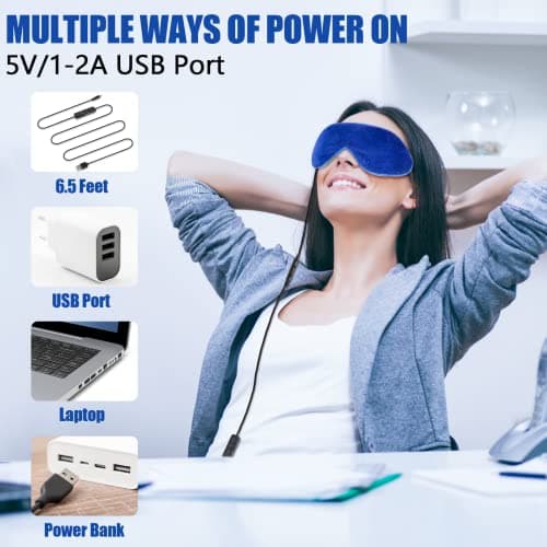 Heated Eye Mask, Dry Eye Mask Heat Eye Compress with Flaxseed, Warm Eye Compress Heating Pad with Temperature Timer Control for Sleep, Blepharitis, Dark Circles, MGD, Puffy Eyes - Thumbnail 6