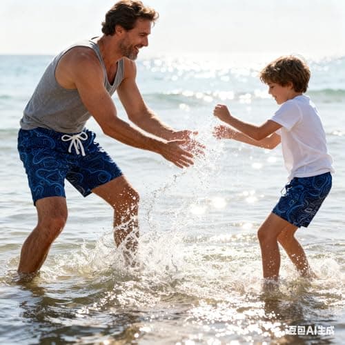 Cozople Boys Swim Shorts Bright Royal Swim Trunks Swimsuit with Boxer Brief Liner Quick Dry Compression Swimming Trunk Anti Chafe Bathing Suits Size 10-12 - Thumbnail 5