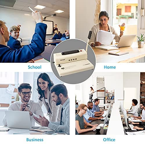 TIANSE Binding Machine - Electric Coil Inserter for Professional Binding, 12-Sheet Punch, for Letter/A4/A5 & Plastic/Metal Coils, with 100 Coil Spines & Pliers for Home, Office, School, DIY - Thumbnail 6