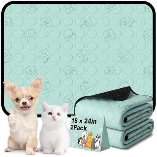Fomeiodo Washable Pee Pads for Dogs, 18"x24" 2 Pack Reusable Puppy Training Pads, Super Absorbent Waterproof Leak-Proof, Non-Slip Bottom, Heavy Duty Whelping Pads for Crate, Playpen, Bed, Floor - Image 1