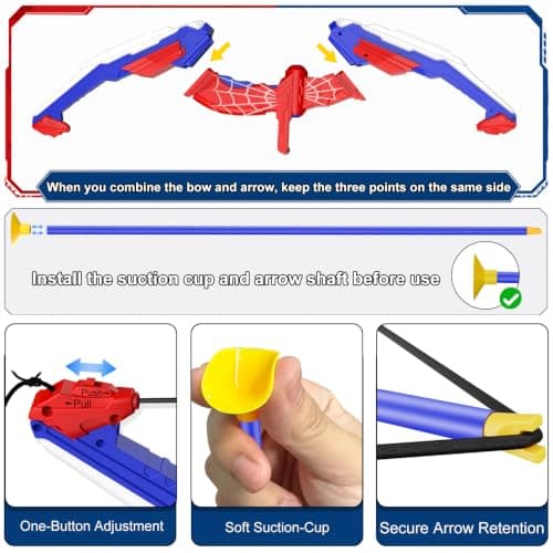 TIGTECGAME Bow and Arrow for Kids, LED Light Up Archery Shooting Set, 10 Suction Cup Arrows, Indoor Outdoor Backyard Game Toys for Boys & Girls Ages 4-12, Birthday - Thumbnail 5