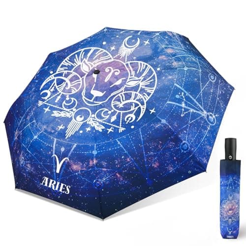 ECOBRELLA Compact Folding Umbrella for Women and Kids-Automatic Travel Umbrellas Compact with Unique Constellation Pattern - Image 1