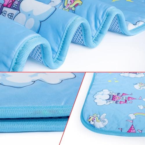 NACOCO Summer Pet Cooling Mat - Cat Dog Cushion Pad Sleeping Cool Castle Comfortable Soft for Pets Kids and Adults (Blue Castle, L) - Thumbnail 2