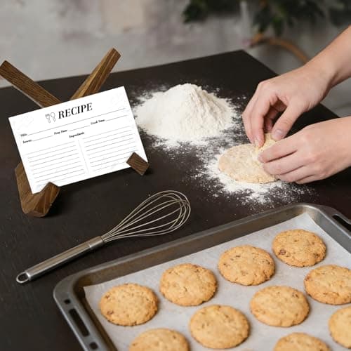 4x6 Inch Kraft Recipe Cards, 110 Sheets Double Sided Pre-lined Thick Card Stock, Compatible with Standard Recipe Boxes, Vintage Cooking Cards for Wedding, Bridal Shower, Kitchen Diaries (White) - Thumbnail 6