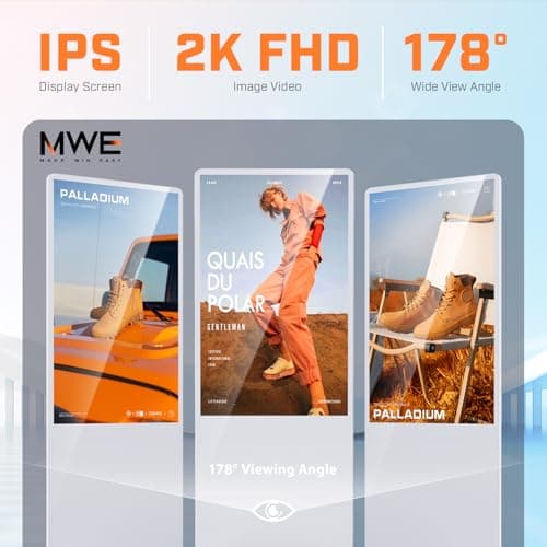 QIXZOCV MWE 43 Inch Digital Signage Advertising Display Kiosk LCD Screen Indoor Floor Standing Commercial Totem Android System Vertical Poster with Auto Media Player-White - Thumbnail 4