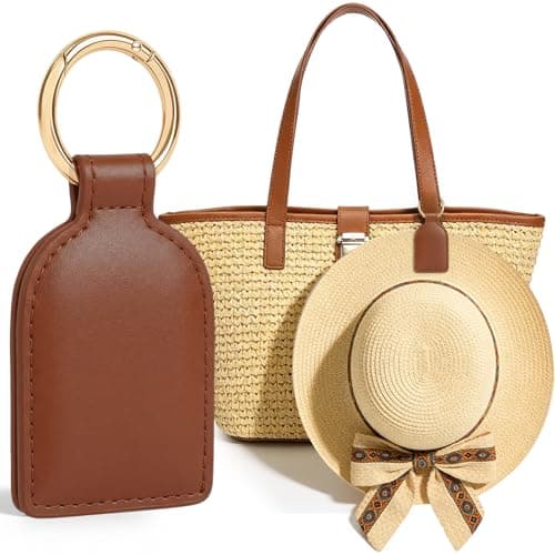Niveaya Magnetic Hat Clip for Travel, Strong Magnet Holder for Hats, Chic Hands-Free Travel Essentials for Beach Cruise Vacation, Secures Hats on Tote Bags Purse Backpacks Luggage, 1-Pack Brown - Image 1