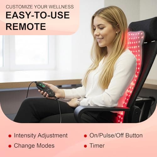 Red Light Therapy Mat for Body - 26.8" x 23.5" RedLight Therapy Pad with 600 LEDs,Near Infrared Red Light Mat 660nm & 850nm Redlight Therapy Pads W770 - Thumbnail 3