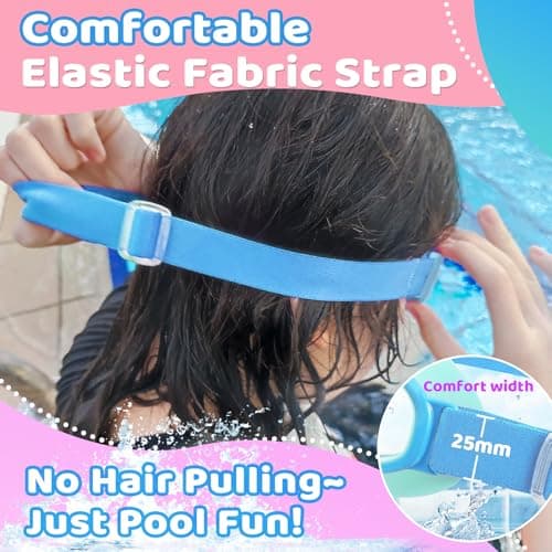 Vvinca Kids Goggles with Comfort Fabric Strap, Kids Swim Goggles Wide View Anti-Fog/UV No Leaking Swimming Goggles for 3-14 - Thumbnail 3
