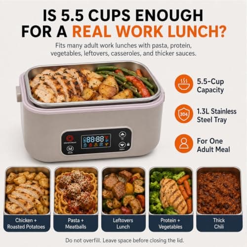 MISS BIG Electric Lunch Box for Adults, Heated Lunch Box for Men, Gray - Thumbnail 6