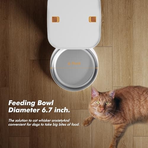 Automatic Dog Feeder - 8L/34 Cups Large Capacity Automatic Cat Food Dispenser with LCD Screen, Large Food Tray, Battery Operated, Timed Cat Feeder, Up to 50 Portions 6 Meals Per Day, Keeps Fresh - Thumbnail 6