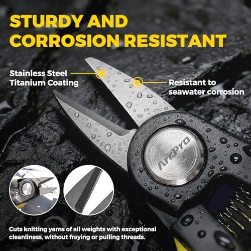 ARCPRO Titanium-Coated Fishing Line Cutter Saltwater Set, Fishing Scissors for Braided Line with Retractable Zinger & Thick Microfiber Towel, One-Hand Operation Anti-Rust Compact Braid Scissors - Thumbnail 2