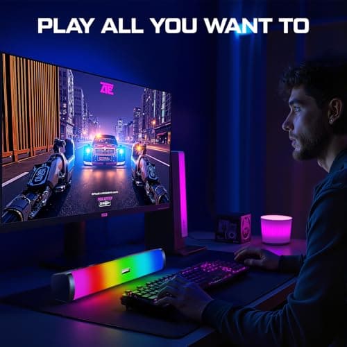 OFFSIR Computer Speakers for Desktop, Gaming Speakers with Touch Lights PC Speakers with Surge Clear Sound, USB Powered for Computer Desktop PC Laptop Monitor - Thumbnail 5