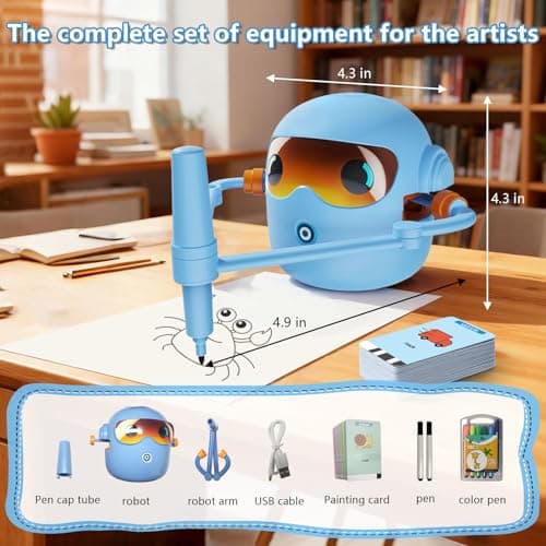 Yuieapl Drawing Robot for Kids, with 100 Design Templates & 12 Color Pens,Voice-Guided Play, Ideal Gift for Ages 3-10 - Thumbnail 5