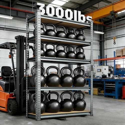 Lionhon Garage Shelving Heavy Duty, 3000LBS Metal Storage Shelves 5 Tier, Adjustable Shelving Unit 46" W x 20" D x 72" H, Boltless Garage Storage Rack for Garage Basement, Pantry, Warehouse 1Pcs - Thumbnail 2