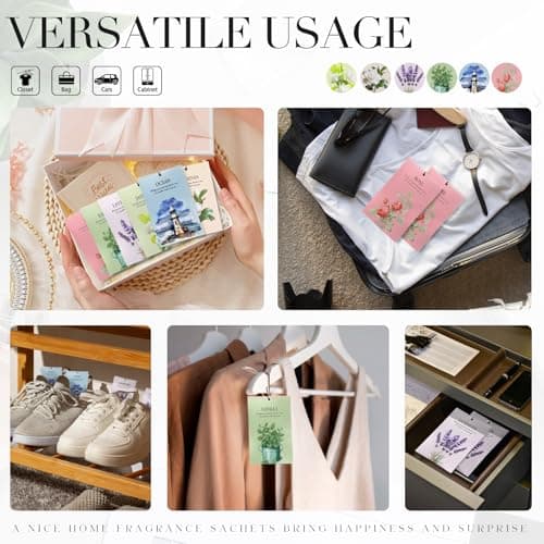 HOMELLAX Ocean Scented Sachet Bags - 12 Pack Drawer & Closet Freshener, Long Lasting Odor Eliminator for Wardrobes, Cars & Storage, Home Fragrance Air Freshener Sachets - Thumbnail 6