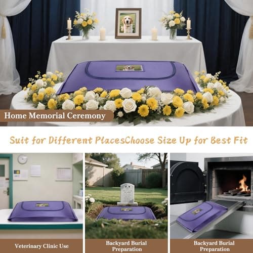 COSOWO Pet Burial Bag, Dignified Leak-Proof Deceased Pet Body Bag with Memorial Keepsake Card, XS–L for Rabbits, Kittens & Small Dogs, Navy, L - Thumbnail 5