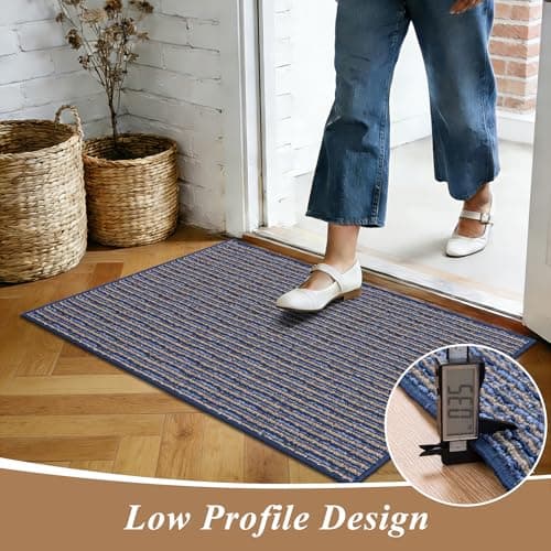 Ileading Indoor Door Mat 32"x47" Non-Slip Washable, Super Absorbent Stain Resistant Pet Friendly Muddy Paws Welcome Mat, Entryway Mat for Front Door Mudroom Garage (Blue) - Thumbnail 5