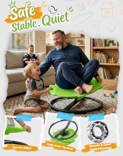 Dinosaur Spinning Chair for Autistic Kids – Sensory Spinning Toy, Spin Chair for Kids Autism, Sensory Swivel Seat for Balance, Coordination, Focus & ADHD Support, Autism Sensory Products(Green) - Thumbnail 5