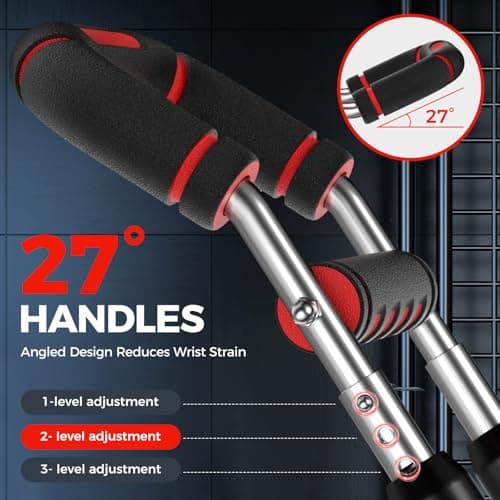 RENRUI Twister Arm Trainer, Chest Workout Equipment for Men & Women, Adjustable 5 Resistance Levels (40-130 lbs) Ergonomic Home Gym Strength Trainer with Anti-Slip Handles & Carry Bag (Red&Sliver) - Thumbnail 2