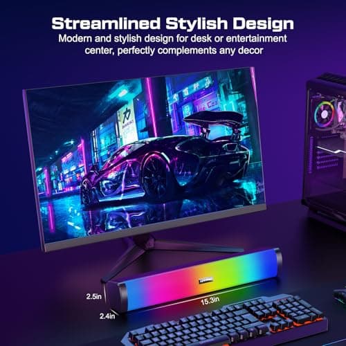 OFFSIR Computer Speakers for Desktop, Gaming Speakers with Touch Lights PC Speakers with Surge Clear Sound, USB Powered for Computer Desktop PC Laptop Monitor - Thumbnail 4