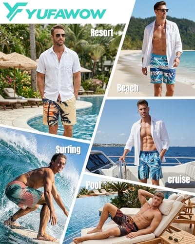 7 Inch Men Swim Trunks Compression Liner Quick Dry Swimwear Bikini Swimsuit Bathing Suit Water Shorts Beach Trip Essentials Summer Vacation Must Have Active Gear Wear Attire Clothes Outfit Apparel - Thumbnail 6