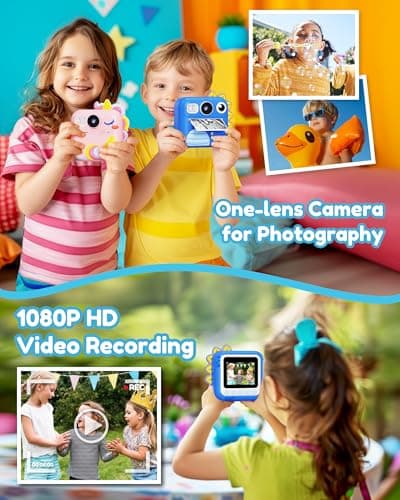KOKODI Kids Camera Instant Print, Toddler Cameras Christmas Birthday Gifts for Boys Age 3-12, Digital Video Instant Printer Camera for Kids, Toys for Ages 5-7 Boys (Blue) - Thumbnail 5