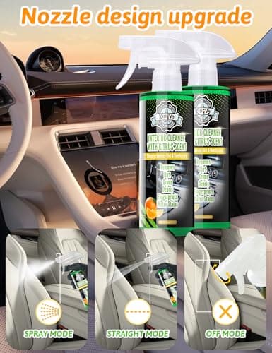 Car Cleaner Interior, Leather Cleaner Upholstery Interior Ceaning Kit Carpet Dashboard Shiny Car Stuff for Vinyl,Plastic,Fabric,Carpet & More,Citrus Scent - Thumbnail 5