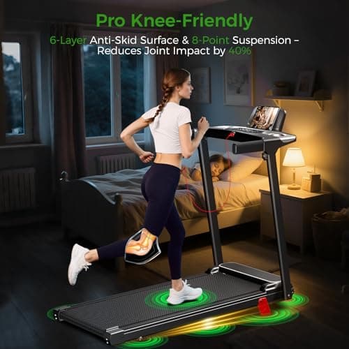 Portable Treadmill with Incline, 3.0HP Walking Pad with Handle Bar, 3-in-1 Foldable Treadmill for Home Office Small Space with Quiet Brushless, 300 LBS Capacity - Thumbnail 6